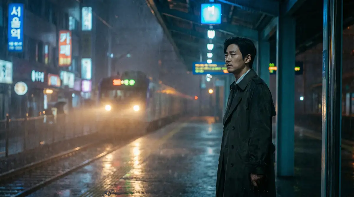 韩国伦理电影经典场景 - 雨夜车站，国外钞能力搭讪 馆藏影像
